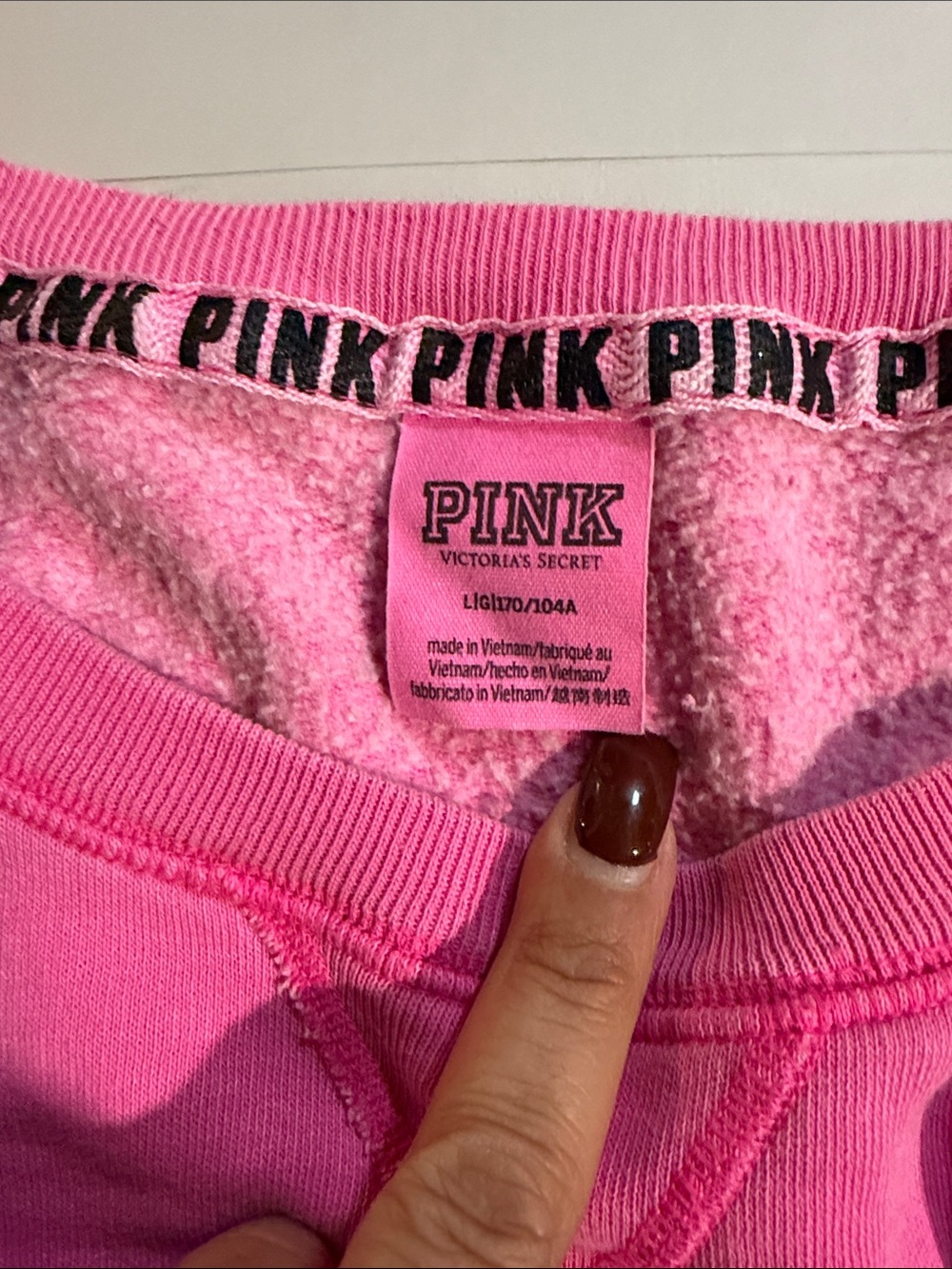 Pink By Victoria's Secret Hot Pink Crewneck Sweatshirt View 2
